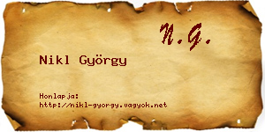 Nikl György névjegykártya